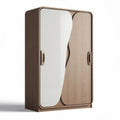 Wooden wardrobe with sliding doors and mirrored front 180 x 100 x 60cm