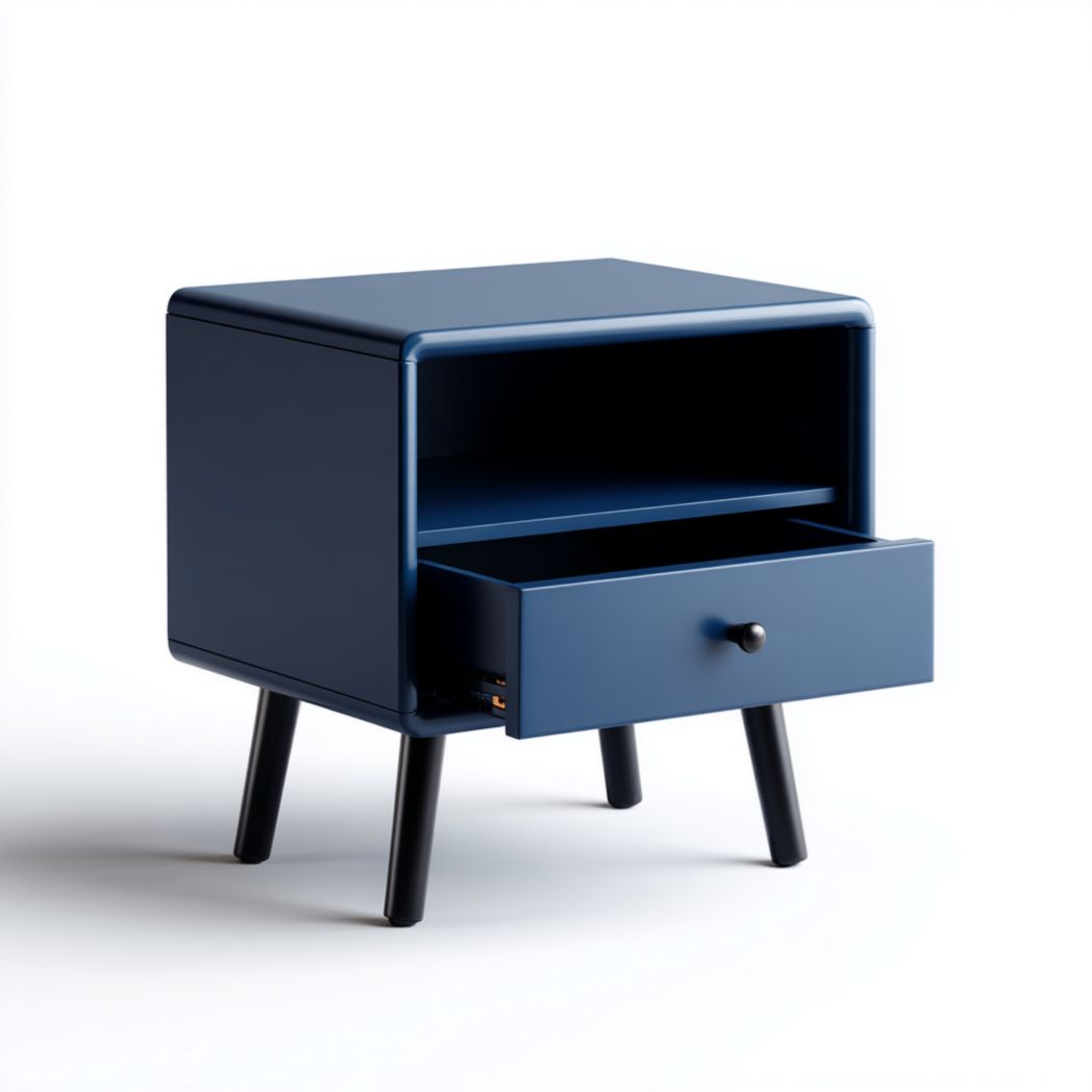 Wooden nightstand with two drawers in natural finish 45 x 40 x 45cm