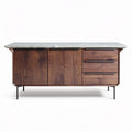 Wooden sideboard with white top and three doors 150 x 40 x 75cm