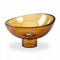 Amber glass decorative bowl 25 x 25 x 10cm for tabletop centerpieces