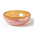 Glass serving bowl for salad or fruit 25 x 25 x 10cm smoky gray color
