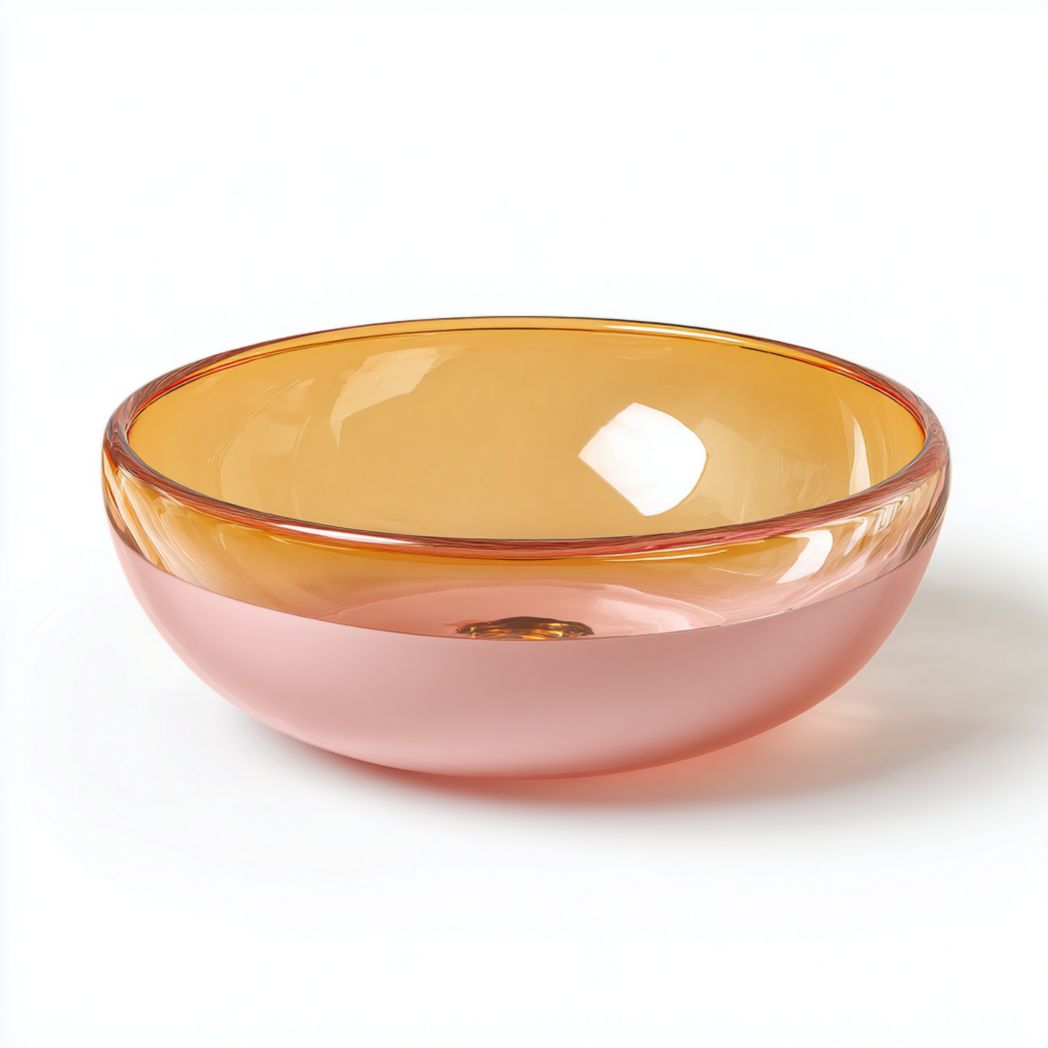 Glass serving bowl for salad or fruit 25 x 25 x 10cm smoky gray color