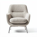 Fabric lounge chair with metal legs in light beige color 80 x 80 x 90cm