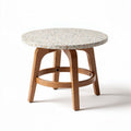 Terrazzo top coffee table with wooden legs 45 x 45 x 45cm