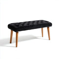 Upholstered bench with metal legs in gray fabric 120 x 40 x 45cm